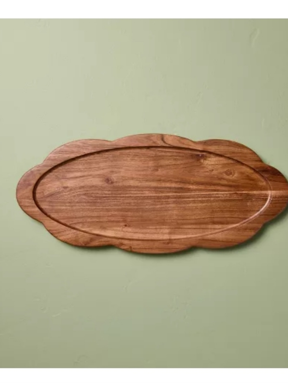18" Long Wood Scallop Oval Tray - Hearth & Hand™ with Magnolia